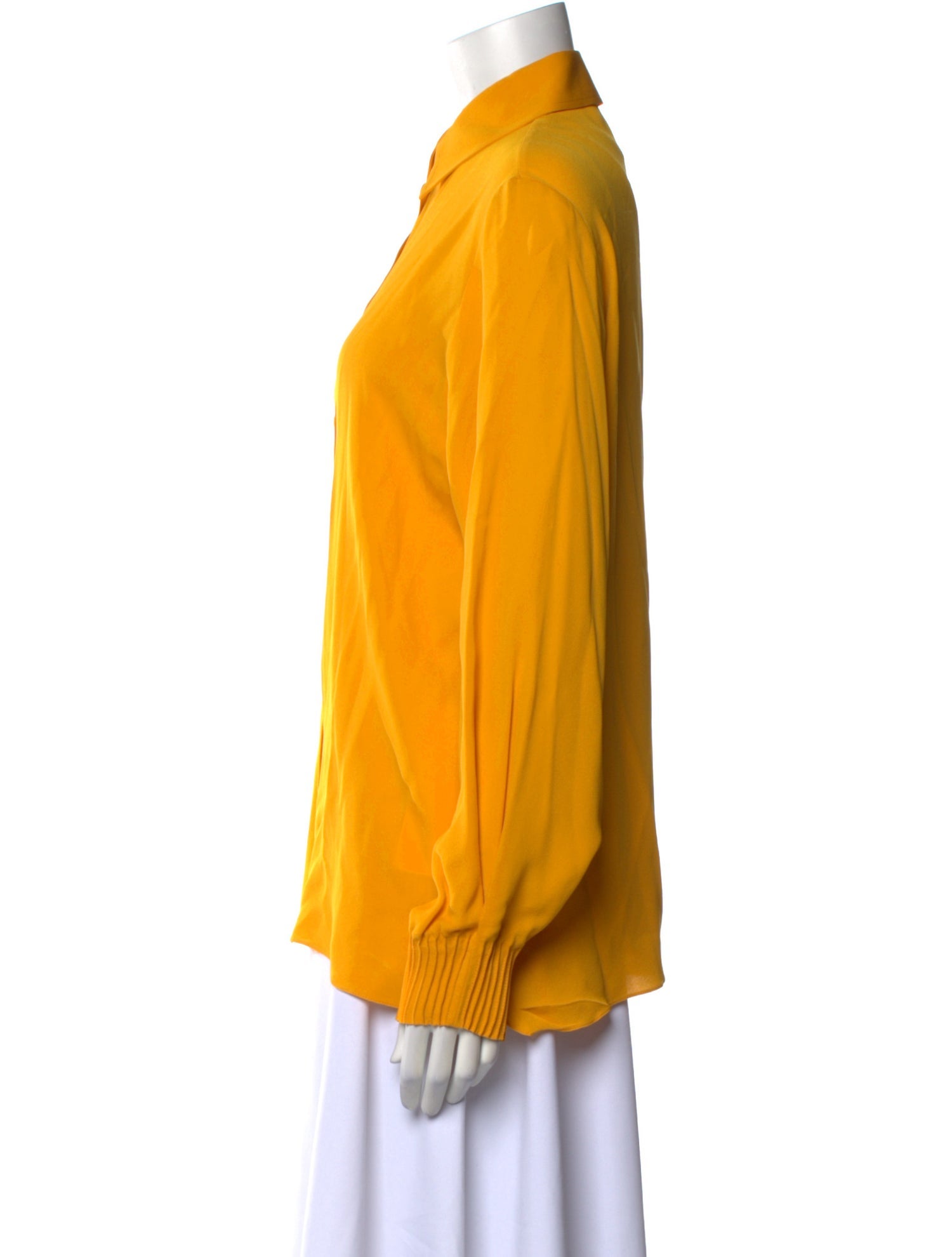 Nina Ricci Silk Long Sleeve Button-Up Top